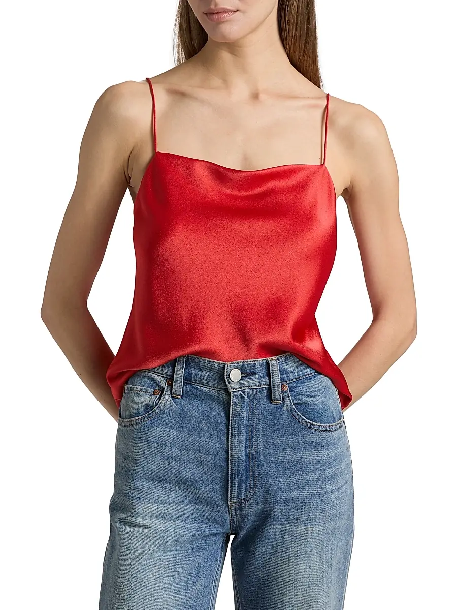 Alice + Olivia Women's Harmon Draped Satin Tank Top | Thumbnail 3 Alice + Olivia Women's Harmon Draped Satin Tank Top | Thumbnail 3