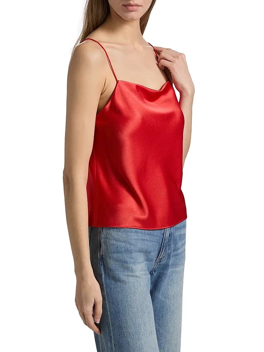 Alice + Olivia Women's Harmon Draped Satin Tank Top | Thumbnail 4 Alice + Olivia Women's Harmon Draped Satin Tank Top | Thumbnail 4