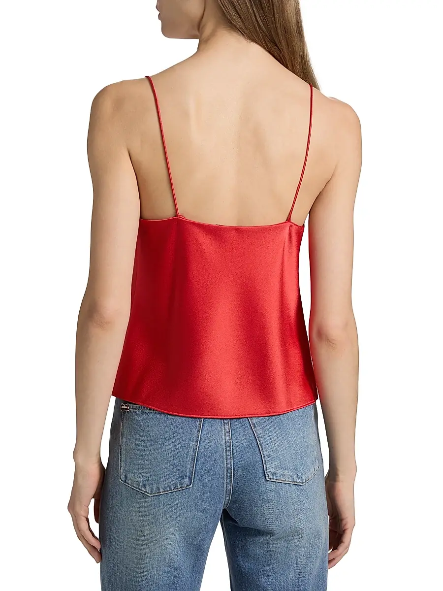 Alice + Olivia Women's Harmon Draped Satin Tank Top | Thumbnail 5 Alice + Olivia Women's Harmon Draped Satin Tank Top | Thumbnail 5