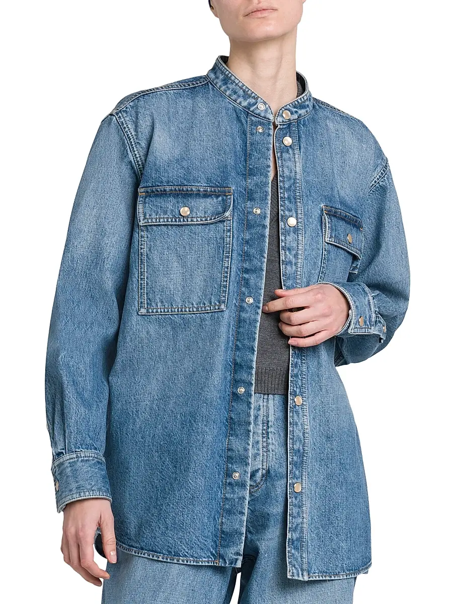Bottega Veneta Women's Eco Wash Denim Shacket | Thumbnail 3 Bottega Veneta Women's Eco Wash Denim Shacket | Thumbnail 3