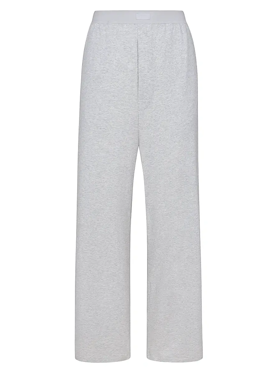 Skims Women's Boyfriend Loose Wide-Leg Pants - Light Heather Grey - Size XS | Image 1 Skims Women's Boyfriend Loose Wide-Leg Pants - Light Heather Grey - Size XS | Image 1
