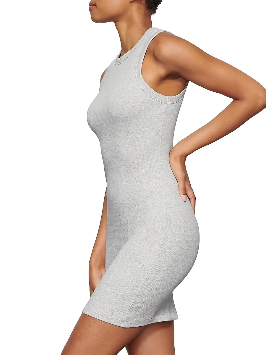 SKIMS Women's Cotton Rib Tank Dress - Soot | Thumbnail 4 SKIMS Women's Cotton Rib Tank Dress - Soot | Thumbnail 4
