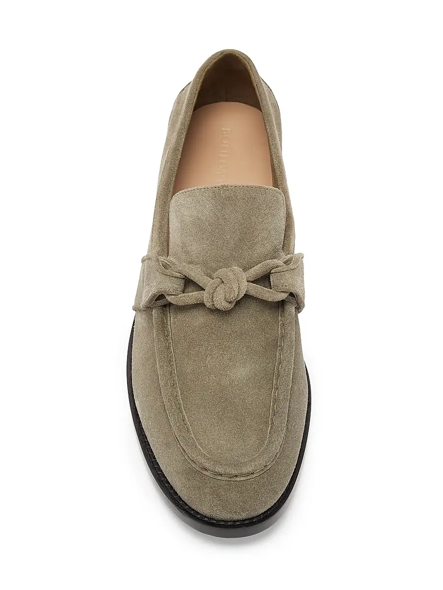 Bottega Veneta Men's Astaire Leather Knot-Detail Loafers - Cypress | Thumbnail 4 Bottega Veneta Men's Astaire Leather Knot-Detail Loafers - Cypress | Thumbnail 4