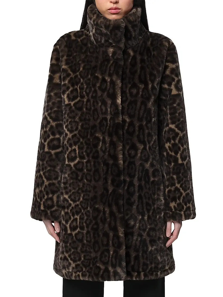 Apparis Women's Blair Leopard Faux Fur Coat | Thumbnail 3 Apparis Women's Blair Leopard Faux Fur Coat | Thumbnail 3
