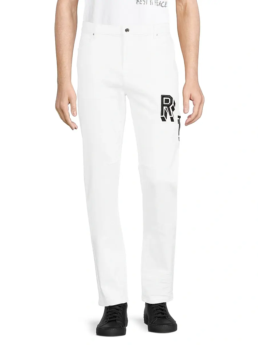 RTA Men's Bryant Stretch Slim-Fit Jeans - White Collegiate | Thumbnail 3 RTA Men's Bryant Stretch Slim-Fit Jeans - White Collegiate | Thumbnail 3