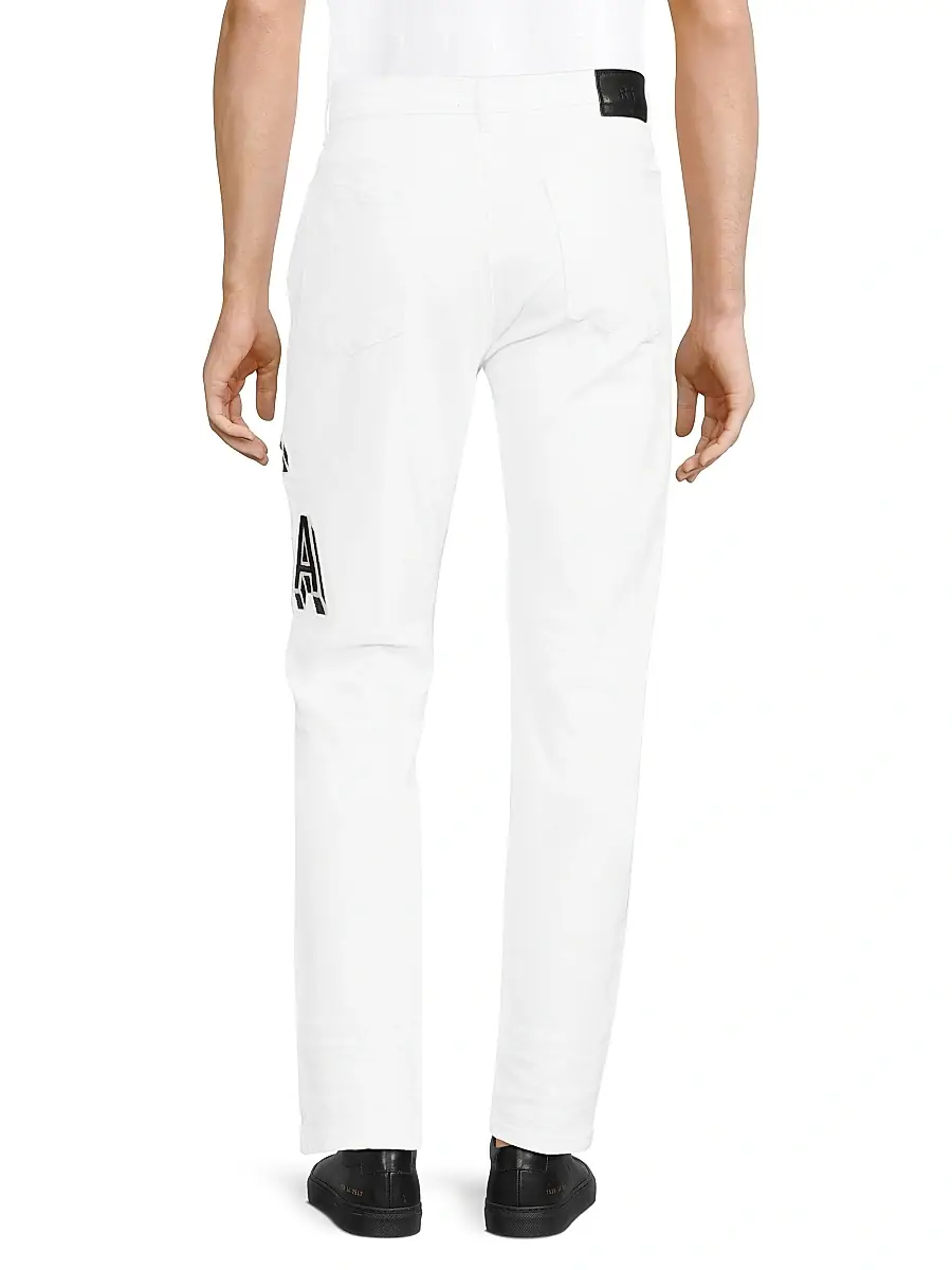RTA Men's Bryant Stretch Slim-Fit Jeans - White Collegiate | Thumbnail 5 RTA Men's Bryant Stretch Slim-Fit Jeans - White Collegiate | Thumbnail 5
