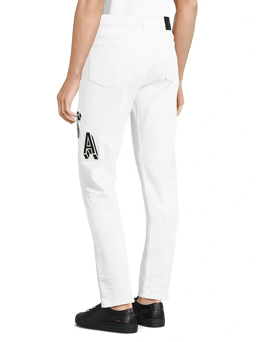RTA Men's Bryant Stretch Slim-Fit Jeans - White Collegiate | Thumbnail 6 RTA Men's Bryant Stretch Slim-Fit Jeans - White Collegiate | Thumbnail 6