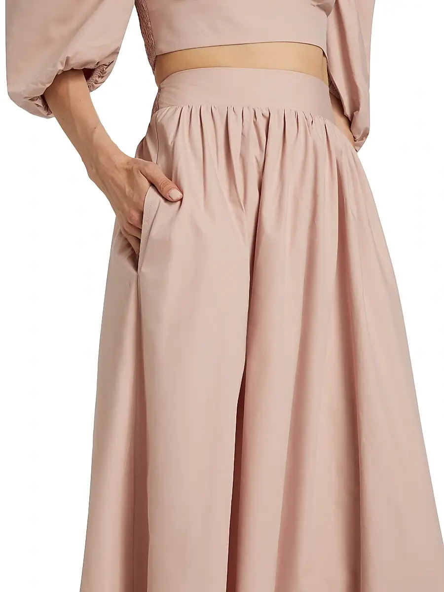 susana monaco Women's Cotton Poplin Maxi Skirt - Chamoisee | Thumbnail 6 susana monaco Women's Cotton Poplin Maxi Skirt - Chamoisee | Thumbnail 6