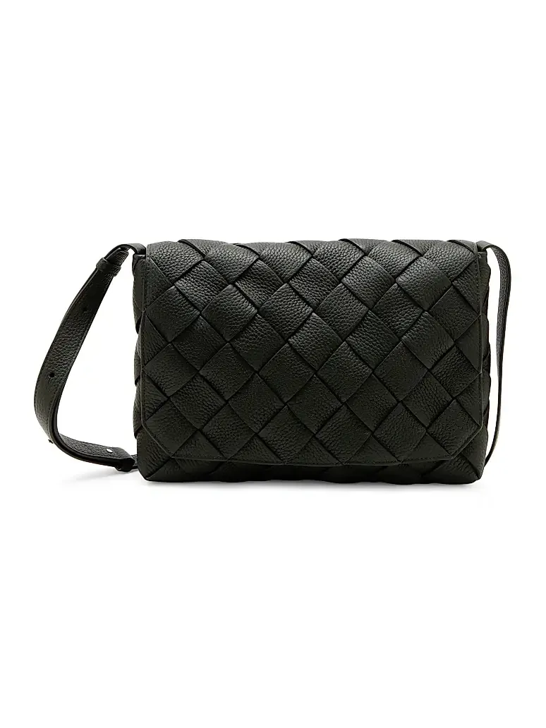 Men's Small Diagonal Intreccio Leather Messenger Bag Men's Small Diagonal Intreccio Leather Messenger Bag
