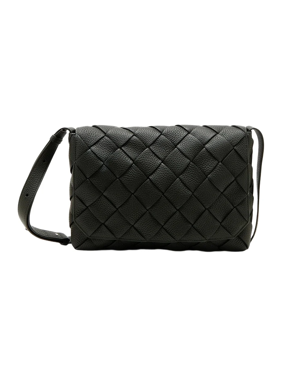 Men's Small Diagonal Intreccio Leather Messenger Bag Men's Small Diagonal Intreccio Leather Messenger Bag