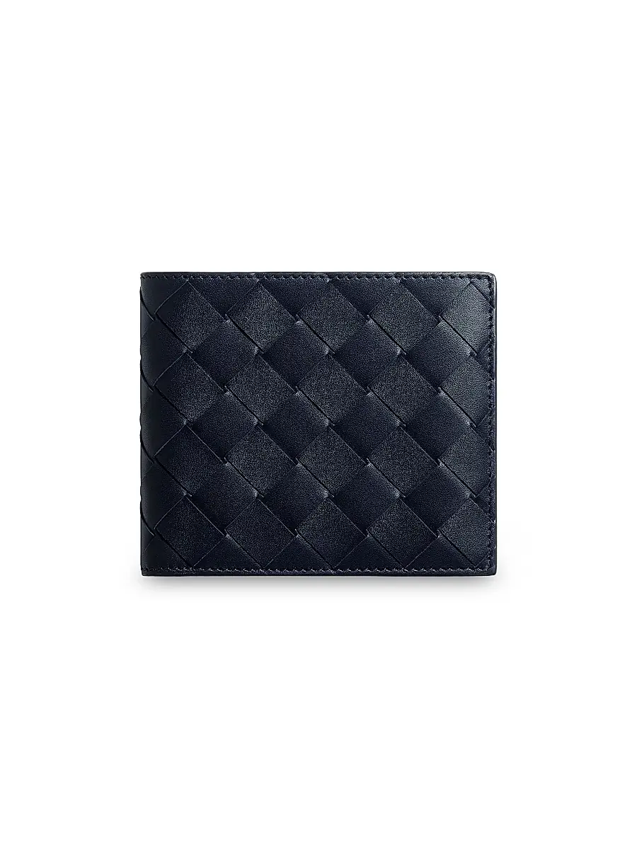Bottega Veneta Men's Leather Bifold Wallet - Midnight Basalt | Image 1 Bottega Veneta Men's Leather Bifold Wallet - Midnight Basalt | Image 1