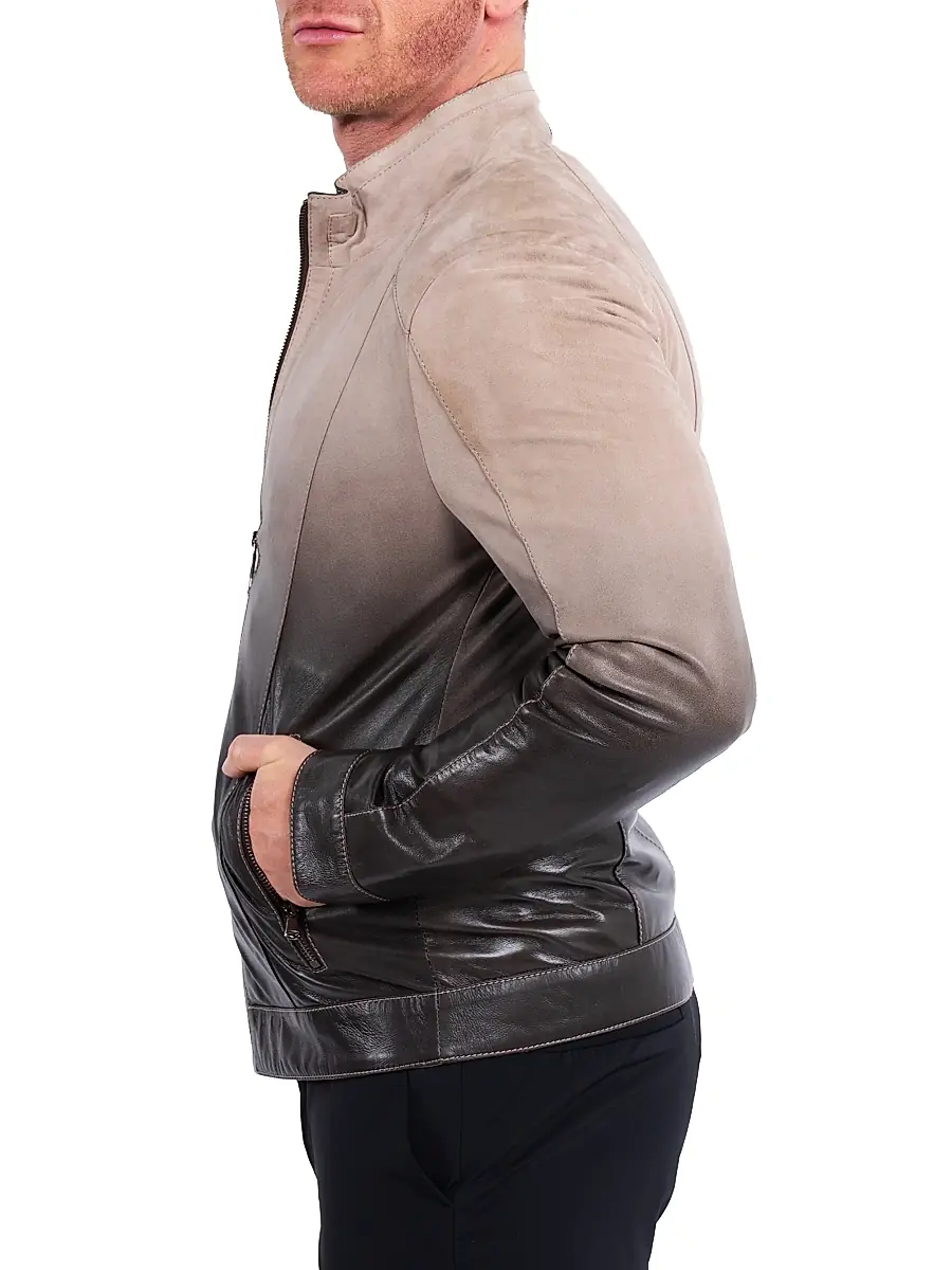 Maceoo Men's Leather Degrade Jacket | Thumbnail 3