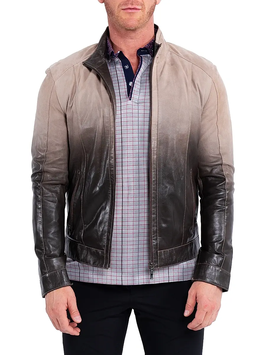 Maceoo Men's Leather Degrade Jacket | Thumbnail 4
