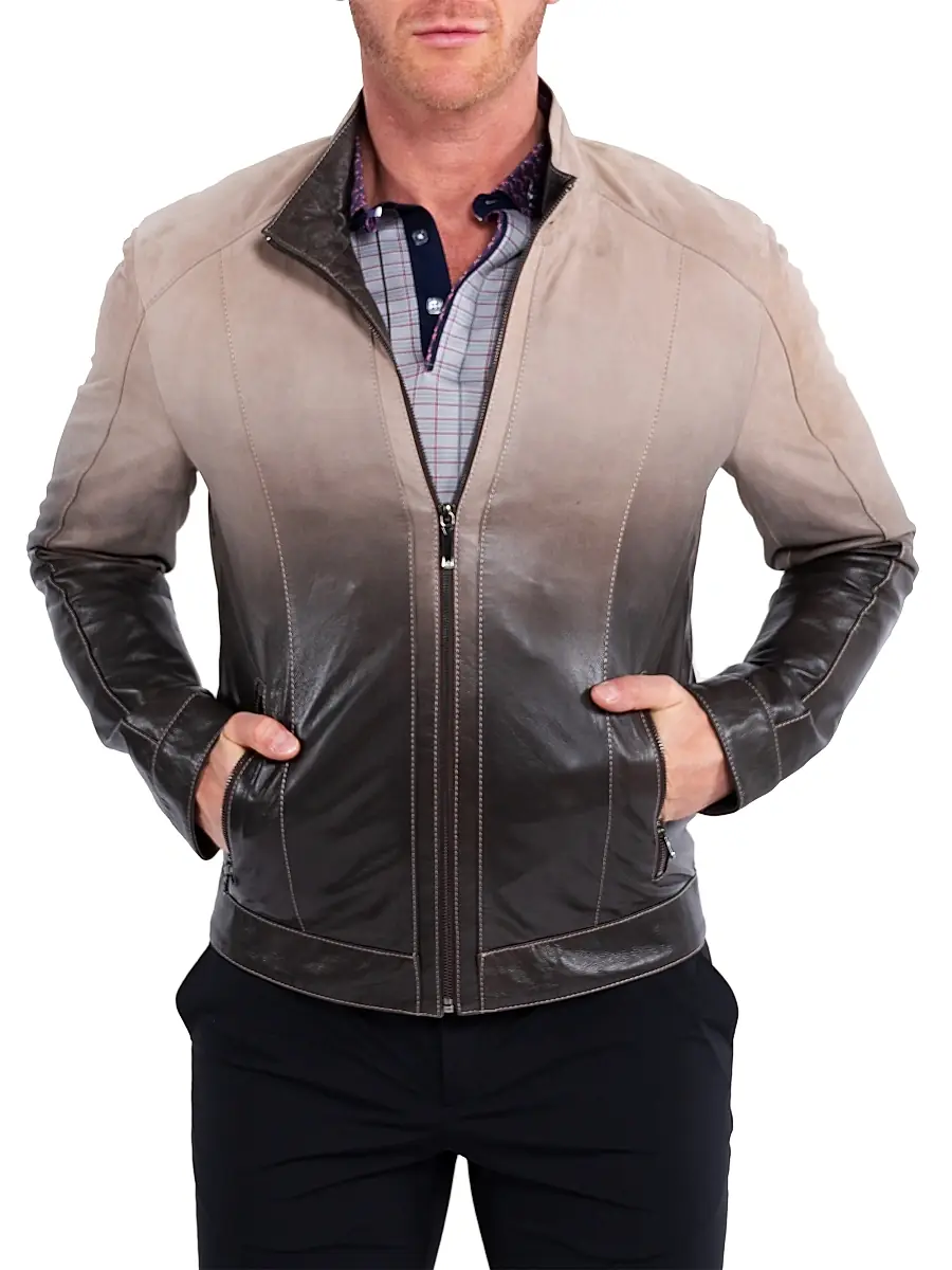 Maceoo Men's Leather Degrade Jacket | Thumbnail 6