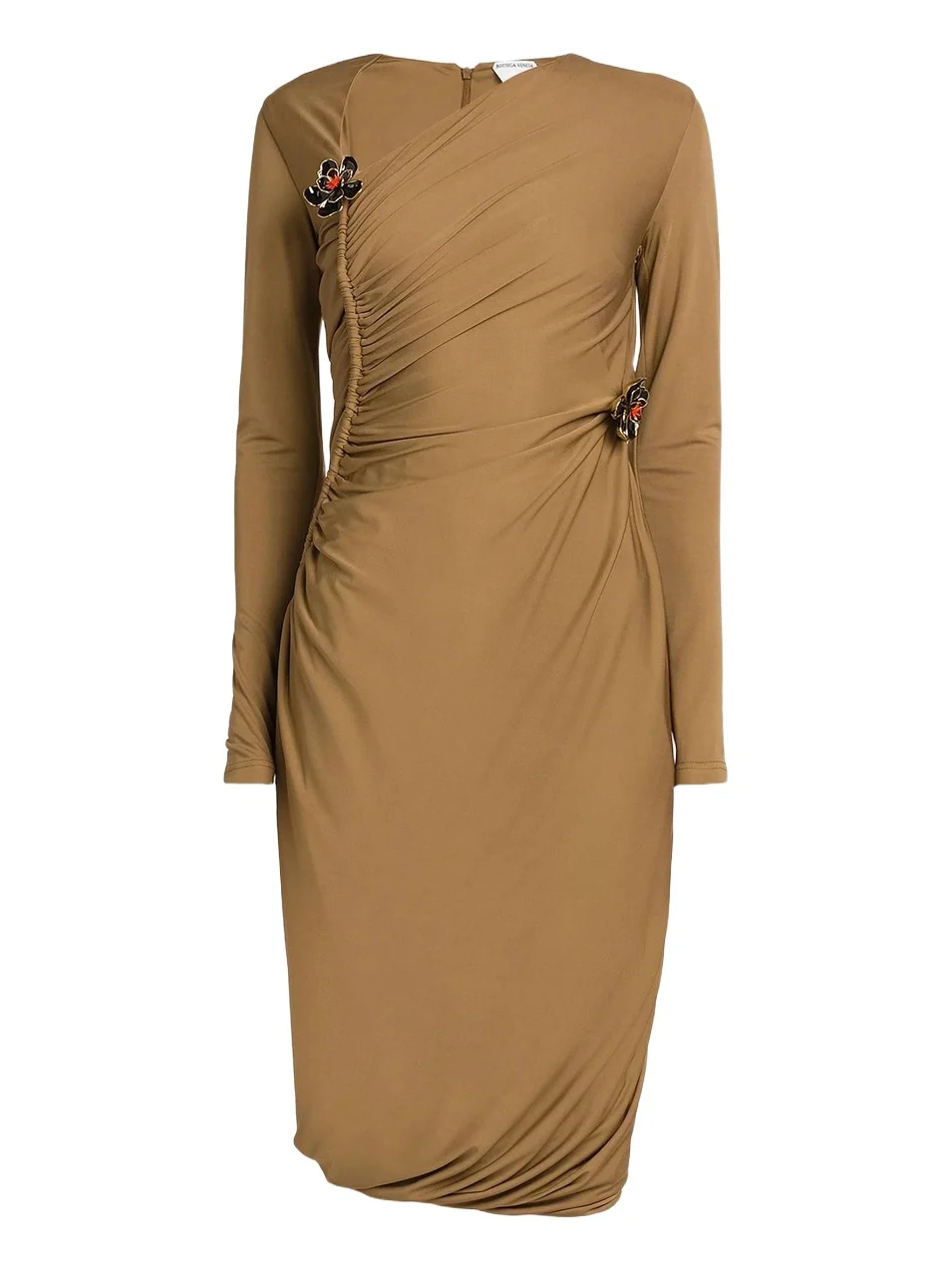 Bottega Veneta Women's Asymmetric Brooch-Embellished Midi-Dress