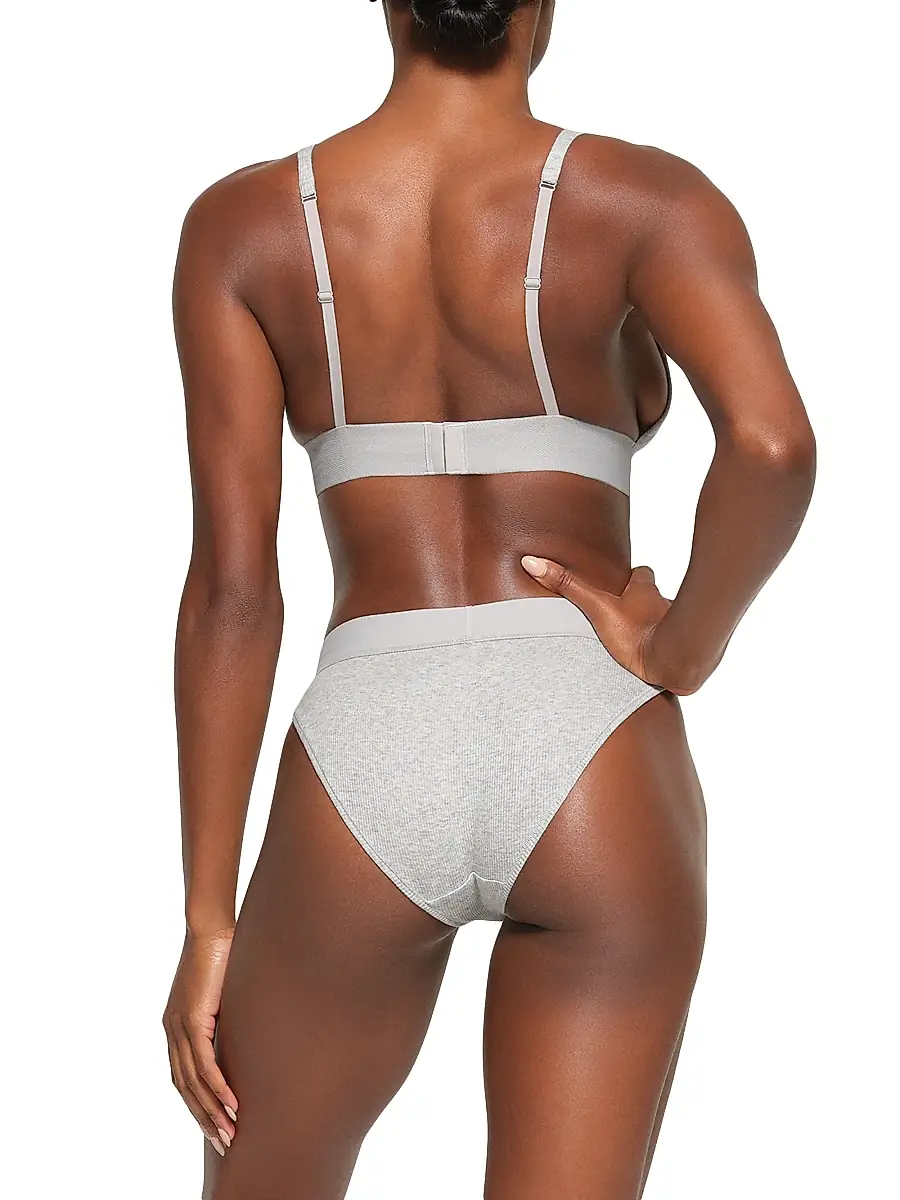 Skims Women's Cotton Rib Plunge Bralette | Thumbnail 5 Skims Women's Cotton Rib Plunge Bralette | Thumbnail 5