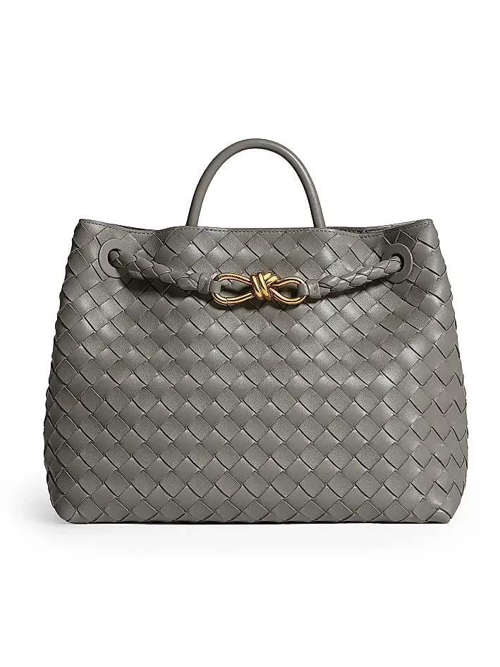 Women's Andiamo Medium Intrecciato-Leather Top-Handle Bag