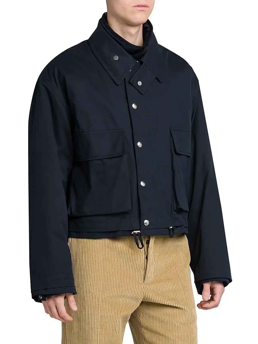 Bottega Veneta Men's Light Cotton Twill Padded Jacket - Midnight Blue | Thumbnail 4 Bottega Veneta Men's Light Cotton Twill Padded Jacket - Midnight Blue | Thumbnail 4