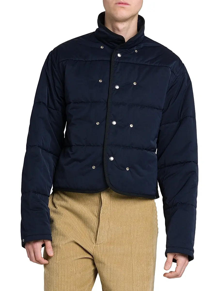 Bottega Veneta Men's Light Cotton Twill Padded Jacket - Midnight Blue | Thumbnail 6 Bottega Veneta Men's Light Cotton Twill Padded Jacket - Midnight Blue | Thumbnail 6