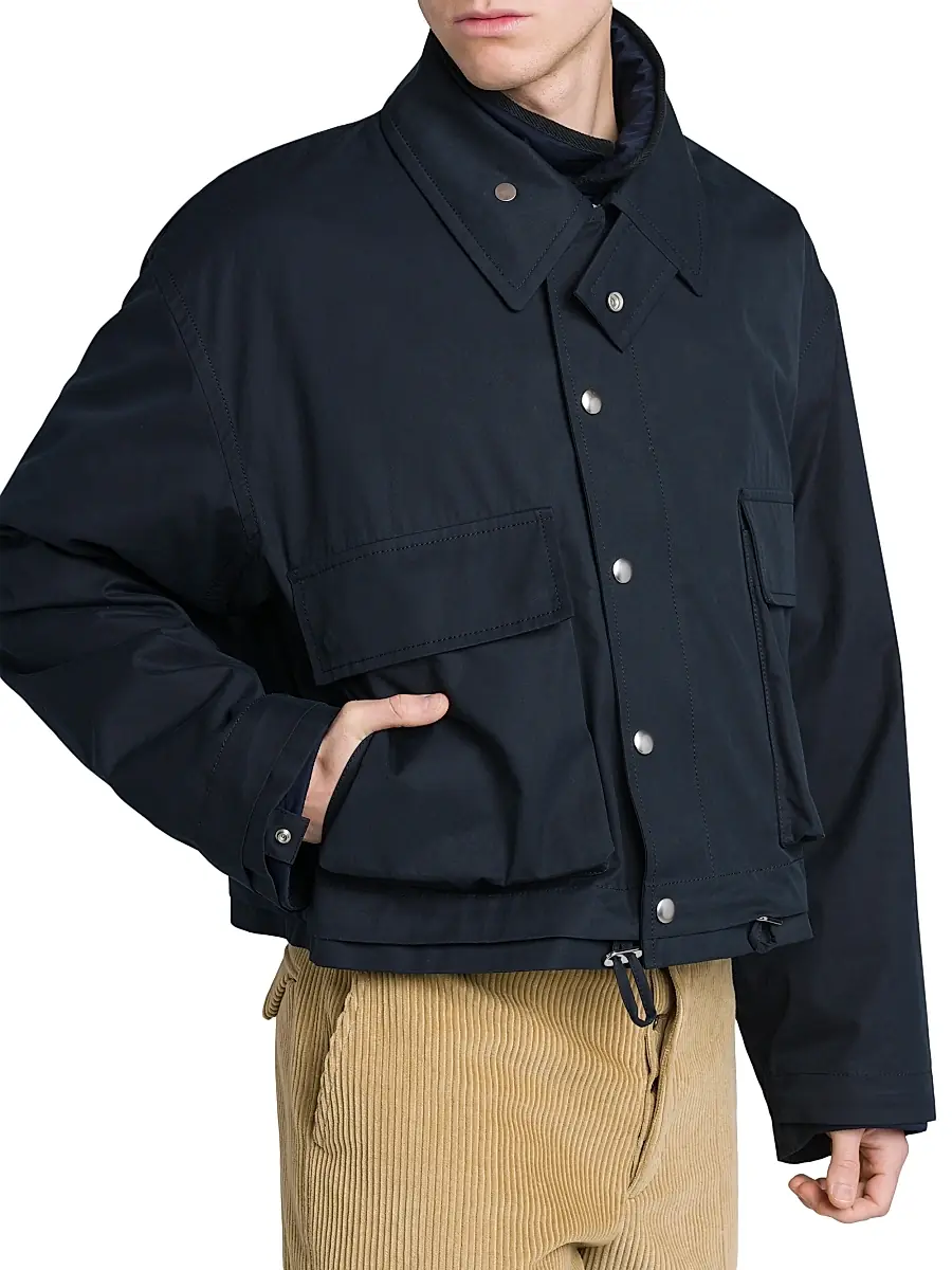 Bottega Veneta Men's Light Cotton Twill Padded Jacket - Midnight Blue | Thumbnail 7 Bottega Veneta Men's Light Cotton Twill Padded Jacket - Midnight Blue | Thumbnail 7