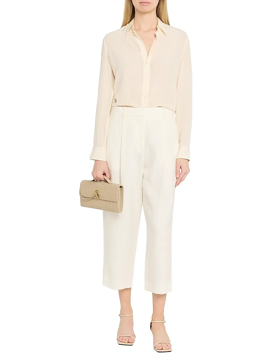 Bottega Veneta Women's Andiamo Intrecciato Leather Top-Handle Clutch - Ecru Muse Brass | Thumbnail 2 Bottega Veneta Women's Andiamo Intrecciato Leather Top-Handle Clutch - Ecru Muse Brass | Thumbnail 2
