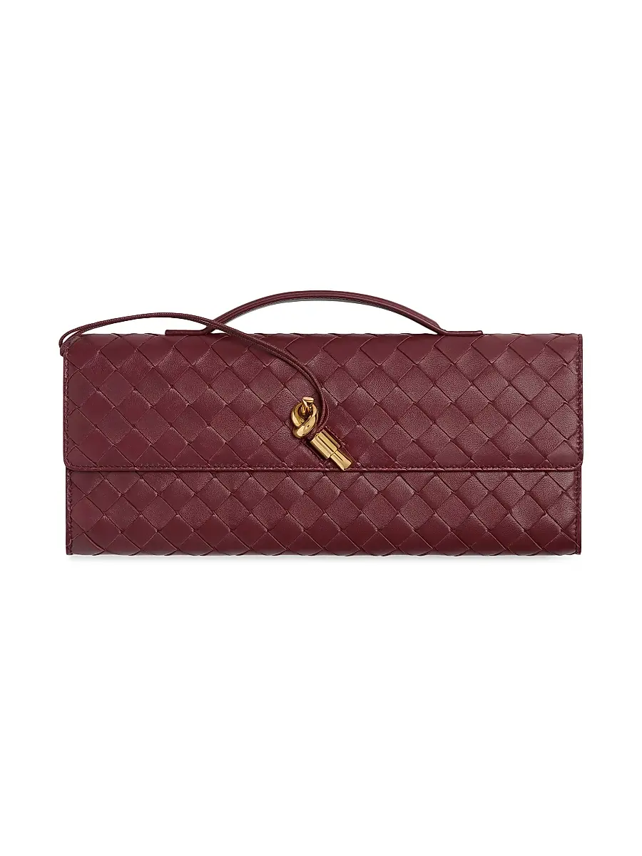 Bottega Veneta Women's Andiamo Intrecciato Leather Top-Handle Clutch - Ecru Muse Brass | Thumbnail 14 Bottega Veneta Women's Andiamo Intrecciato Leather Top-Handle Clutch - Ecru Muse Brass | Thumbnail 14