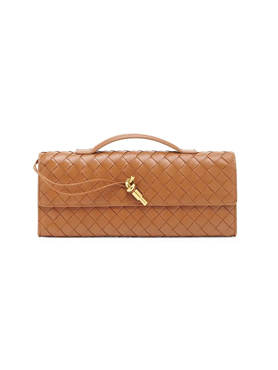 Bottega Veneta Women's Andiamo Intrecciato Leather Top-Handle Clutch - Ecru Muse Brass | Thumbnail 26 Bottega Veneta Women's Andiamo Intrecciato Leather Top-Handle Clutch - Ecru Muse Brass | Thumbnail 26