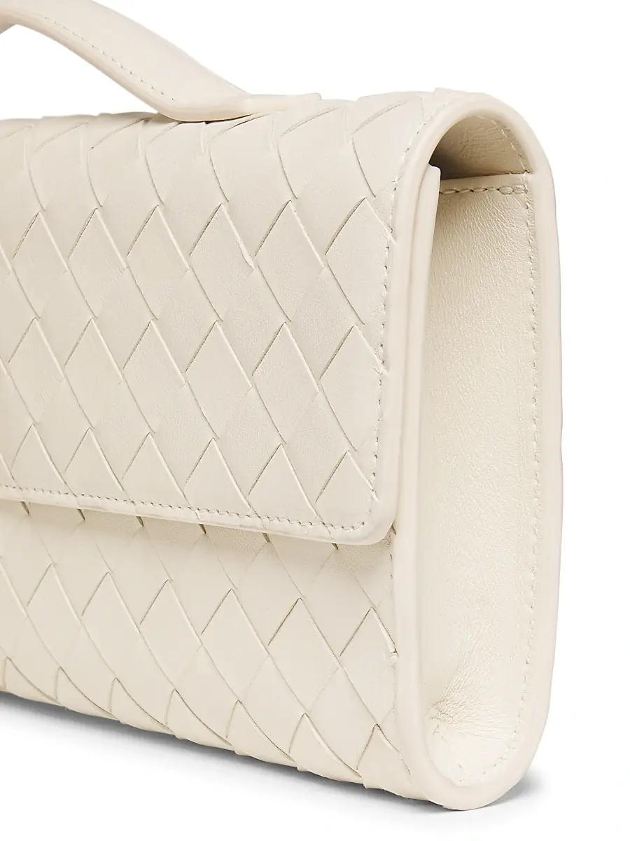 Bottega Veneta Women's Andiamo Intrecciato Leather Top-Handle Clutch - Ecru Muse Brass | Thumbnail 40 Bottega Veneta Women's Andiamo Intrecciato Leather Top-Handle Clutch - Ecru Muse Brass | Thumbnail 40