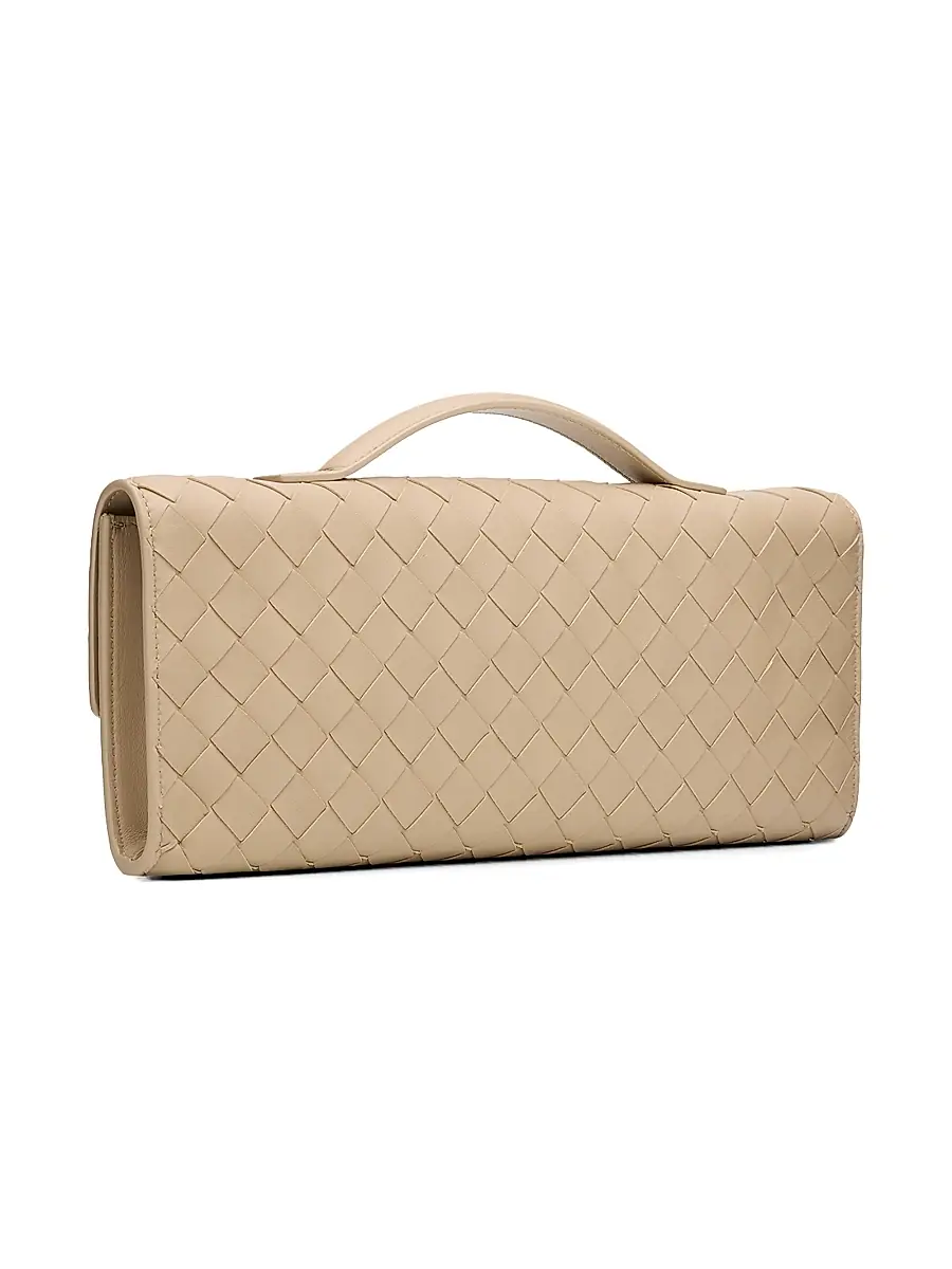 Bottega Veneta Women's Andiamo Intrecciato Leather Top-Handle Clutch - Ecru Muse Brass | Thumbnail 5 Bottega Veneta Women's Andiamo Intrecciato Leather Top-Handle Clutch - Ecru Muse Brass | Thumbnail 5