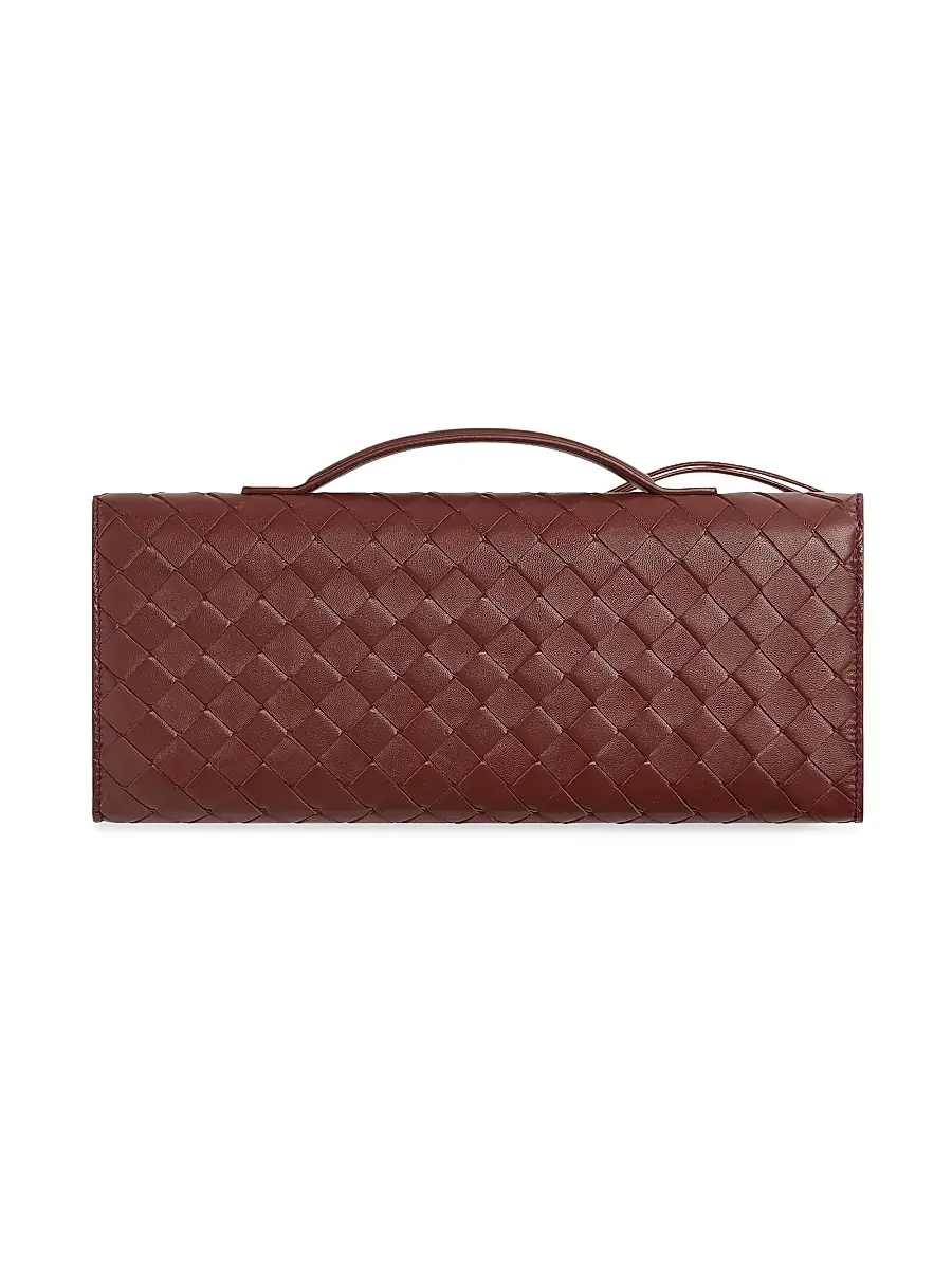 Bottega Veneta Women's Andiamo Intrecciato Leather Top-Handle Clutch - Ecru Muse Brass | Thumbnail 52 Bottega Veneta Women's Andiamo Intrecciato Leather Top-Handle Clutch - Ecru Muse Brass | Thumbnail 52
