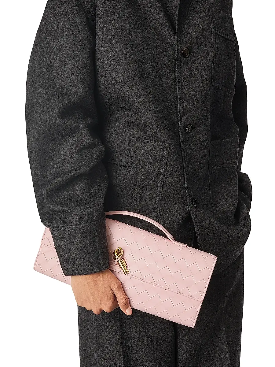 Bottega Veneta Women's Andiamo Intrecciato Leather Top-Handle Clutch - Ecru Muse Brass | Thumbnail 54 Bottega Veneta Women's Andiamo Intrecciato Leather Top-Handle Clutch - Ecru Muse Brass | Thumbnail 54