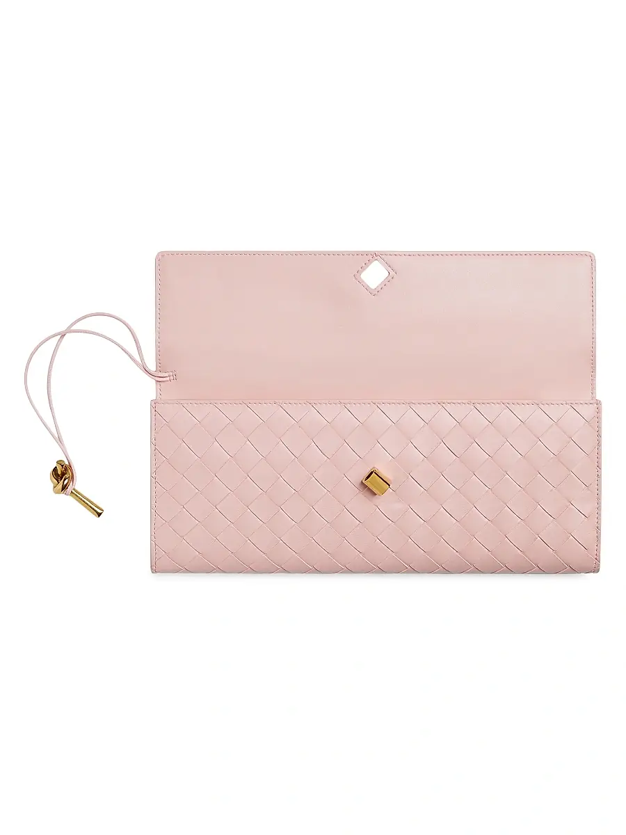 Bottega Veneta Women's Andiamo Intrecciato Leather Top-Handle Clutch - Ecru Muse Brass | Thumbnail 55 Bottega Veneta Women's Andiamo Intrecciato Leather Top-Handle Clutch - Ecru Muse Brass | Thumbnail 55