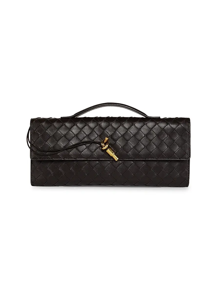 Bottega Veneta Women's Andiamo Intrecciato Leather Top-Handle Clutch - Ecru Muse Brass | Thumbnail 7 Bottega Veneta Women's Andiamo Intrecciato Leather Top-Handle Clutch - Ecru Muse Brass | Thumbnail 7