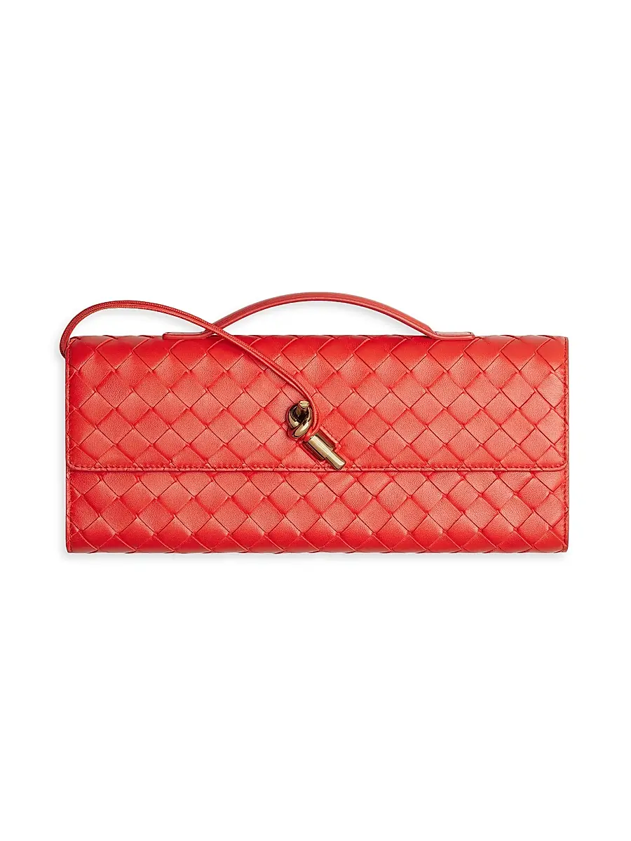 Bottega Veneta Women's Andiamo Intrecciato Leather Top-Handle Clutch - Ecru Muse Brass | Thumbnail 63 Bottega Veneta Women's Andiamo Intrecciato Leather Top-Handle Clutch - Ecru Muse Brass | Thumbnail 63