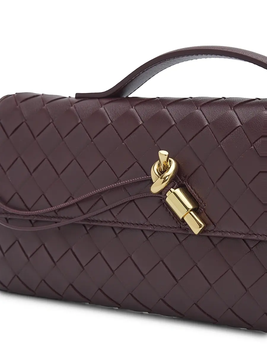 Bottega Veneta Women's Andiamo Intrecciato Leather Top-Handle Clutch - Ecru Muse Brass | Thumbnail 77 Bottega Veneta Women's Andiamo Intrecciato Leather Top-Handle Clutch - Ecru Muse Brass | Thumbnail 77