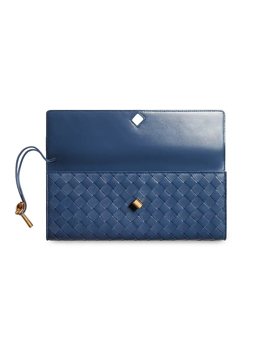 Bottega Veneta Women's Andiamo Intrecciato Leather Top-Handle Clutch - Ecru Muse Brass | Thumbnail 83 Bottega Veneta Women's Andiamo Intrecciato Leather Top-Handle Clutch - Ecru Muse Brass | Thumbnail 83
