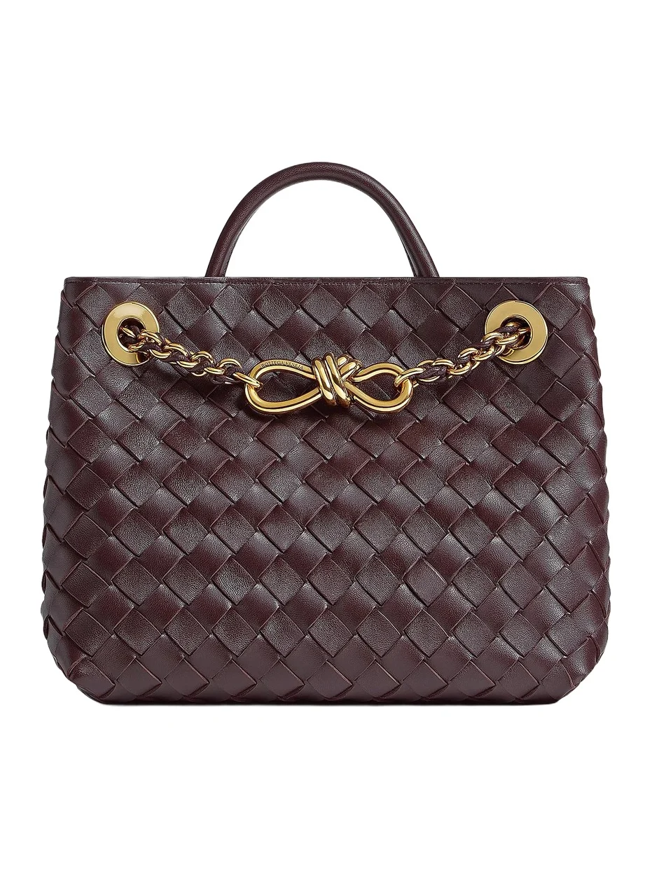 Bottega Veneta Women's Andiamo Small Chain Intrecciato Leather Top-Handle Bag