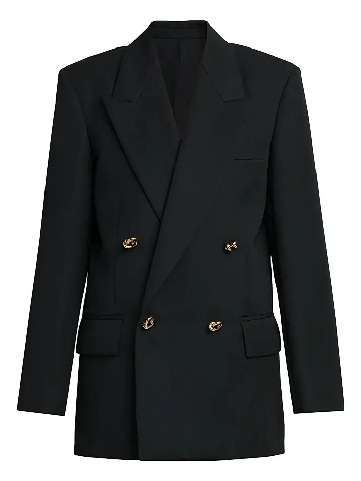 Women's Double-Breasted Wool Twill Blazer Women's Double-Breasted Wool Twill Blazer