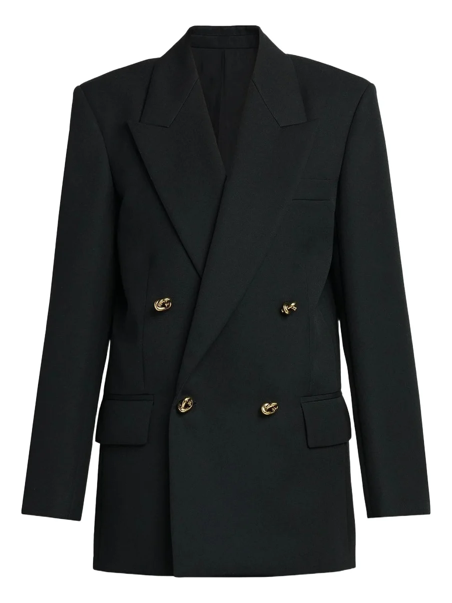 Women's Double-Breasted Wool Twill Blazer