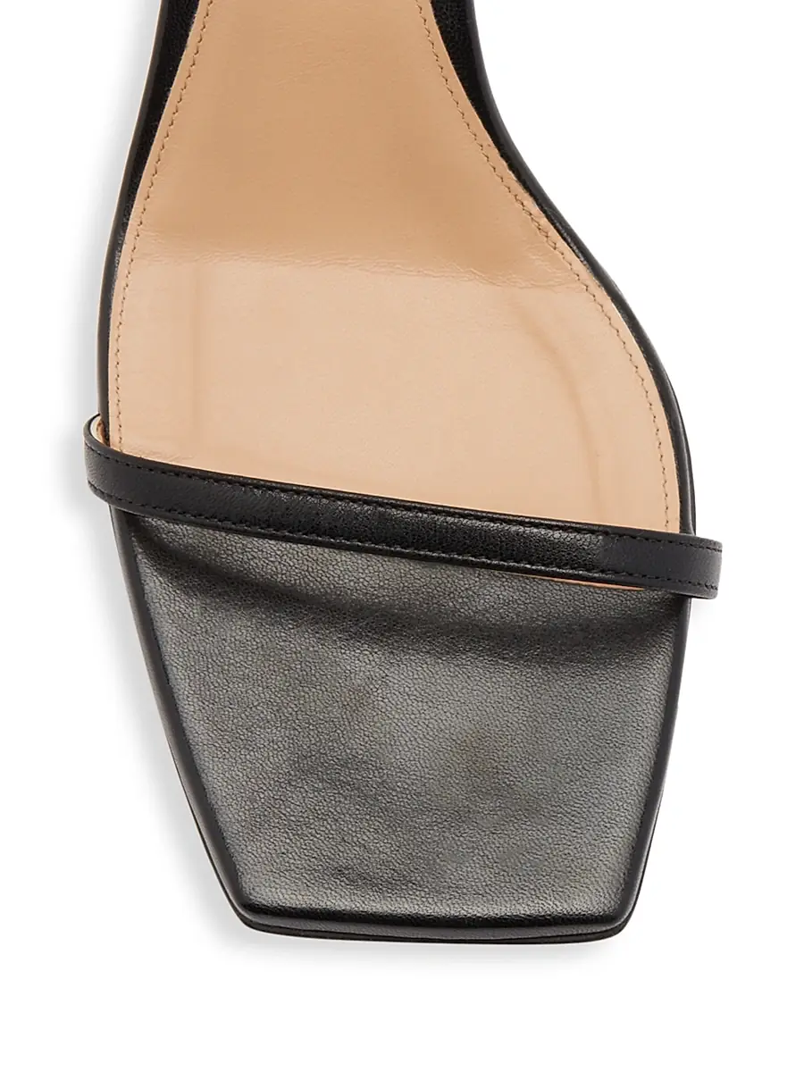 Bottega Veneta Women's 45MM Knot Heel Leather Sandals - Black | Thumbnail 4
