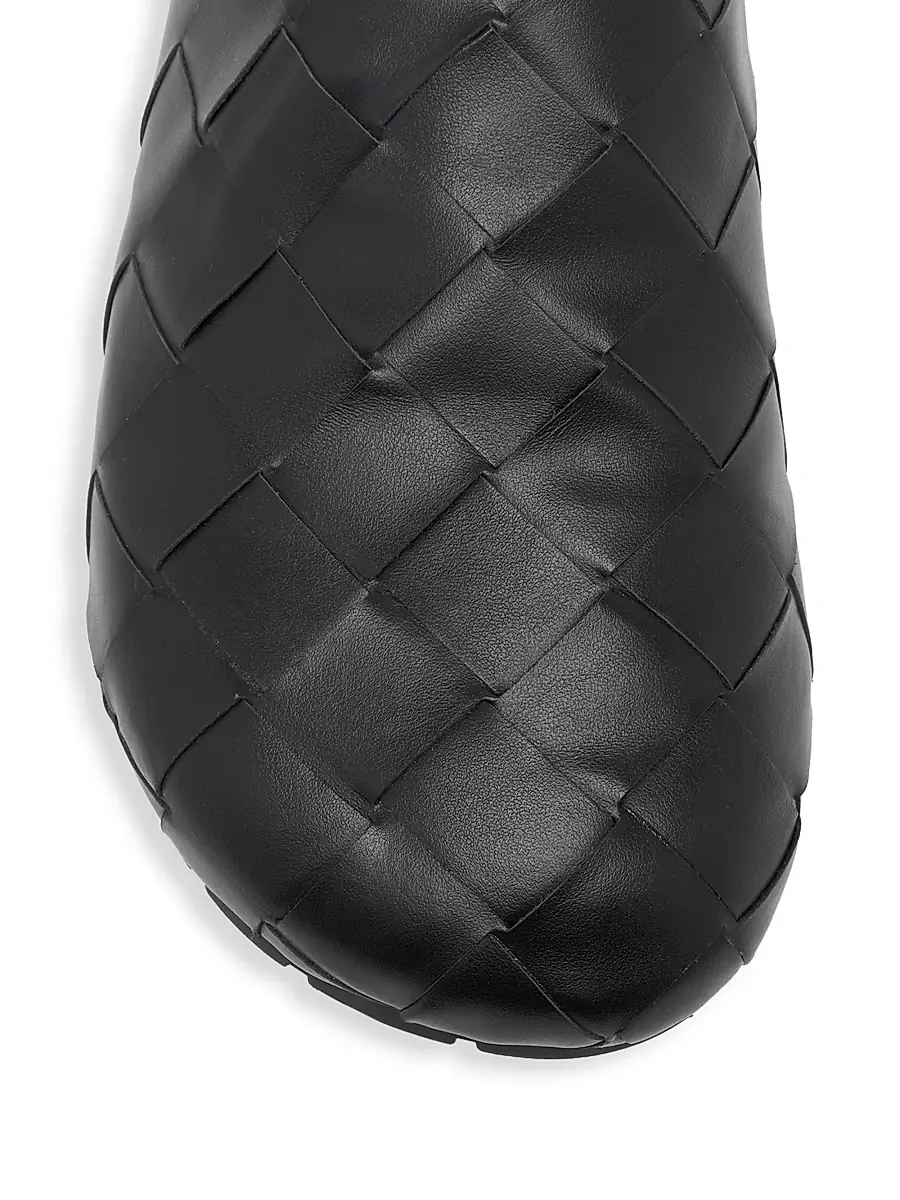 Bottega Veneta Men's Reggie Intrecciato Leather Mules - Black | Thumbnail 4 Bottega Veneta Men's Reggie Intrecciato Leather Mules - Black | Thumbnail 4