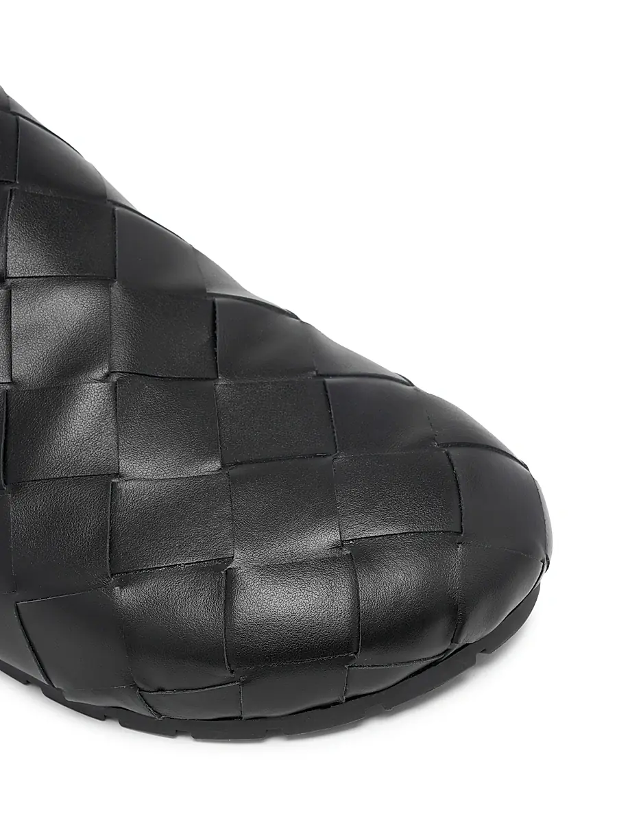 Bottega Veneta Men's Reggie Intrecciato Leather Mules - Black | Thumbnail 6 Bottega Veneta Men's Reggie Intrecciato Leather Mules - Black | Thumbnail 6