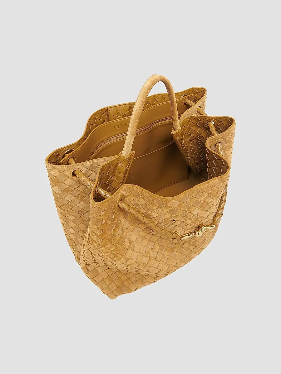 Bottega Veneta Women's Andiamo Intrecciato Suede Top-Handle Bag - Acorn | Thumbnail 5 Bottega Veneta Women's Andiamo Intrecciato Suede Top-Handle Bag - Acorn | Thumbnail 5