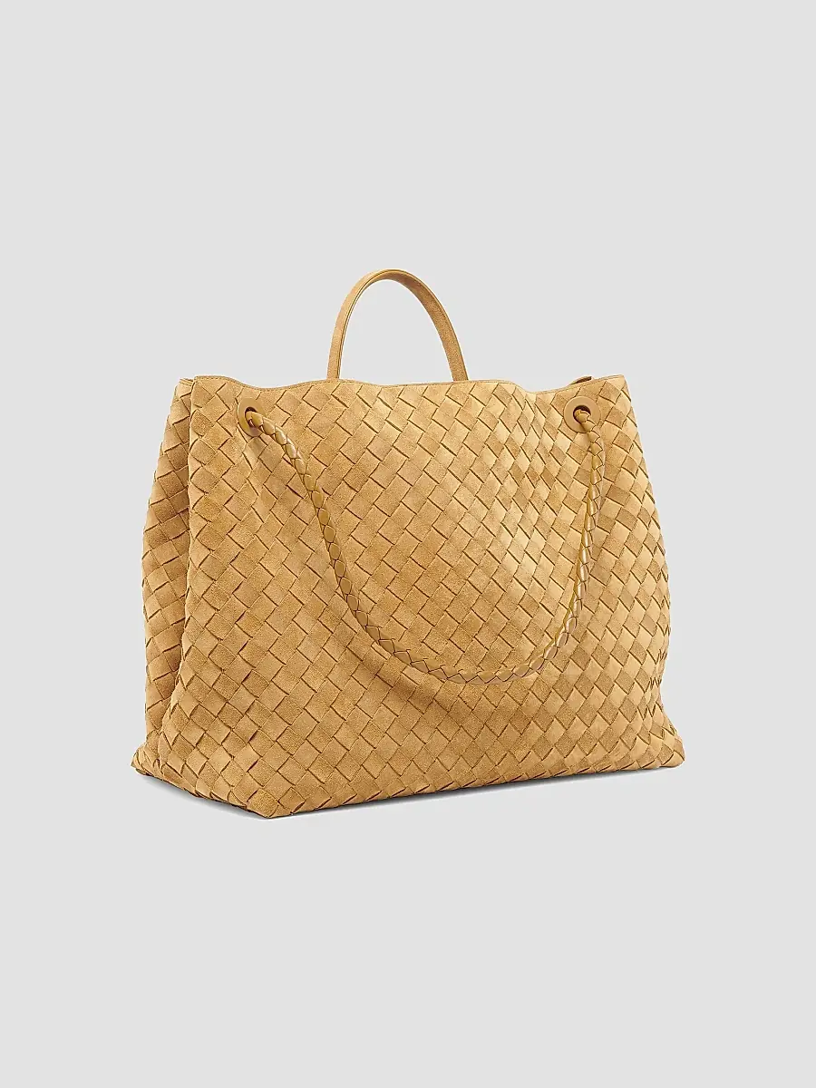 Bottega Veneta Women's Andiamo Intrecciato Suede Top-Handle Bag - Acorn | Thumbnail 6 Bottega Veneta Women's Andiamo Intrecciato Suede Top-Handle Bag - Acorn | Thumbnail 6