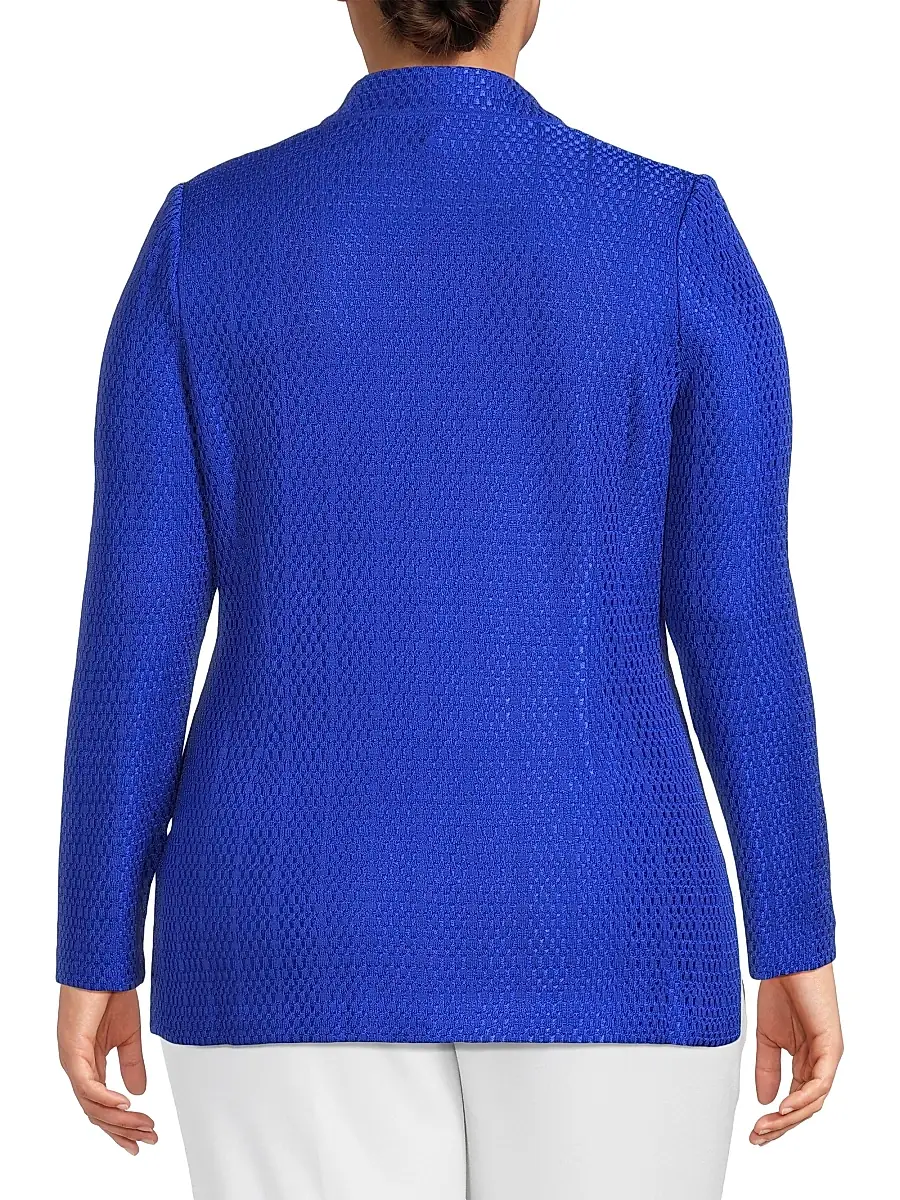 Ming Wang Women's Plus Modified Stand Collar Jacket | Thumbnail 5 Ming Wang Women's Plus Modified Stand Collar Jacket | Thumbnail 5