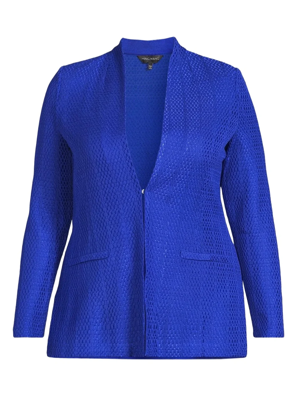 Ming Wang Women's Plus Modified Stand Collar Jacket