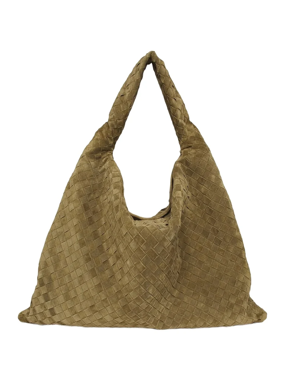 Women's Large Hop Intrecciato Suede Hobo Bag Women's Large Hop Intrecciato Suede Hobo Bag