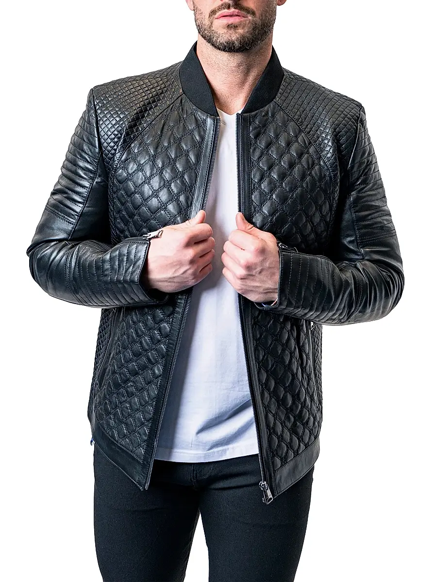 Maceoo Men's Leather Croco Jacket | Thumbnail 2 Maceoo Men's Leather Croco Jacket | Thumbnail 2