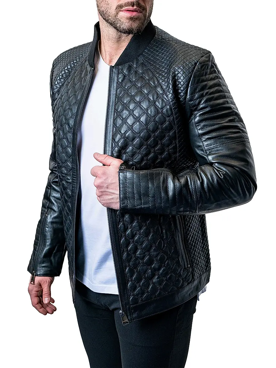Maceoo Men's Leather Croco Jacket | Thumbnail 3 Maceoo Men's Leather Croco Jacket | Thumbnail 3