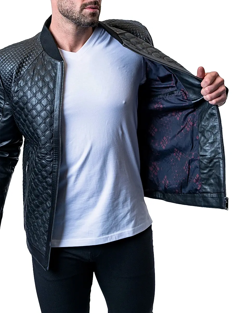 Maceoo Men's Leather Croco Jacket | Thumbnail 4 Maceoo Men's Leather Croco Jacket | Thumbnail 4